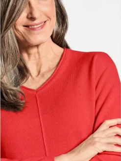Goldner Damen Strickpullover in koralle - Ärmel: langarm