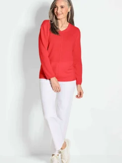Goldner Damen Strickpullover in koralle - Ärmel: langarm