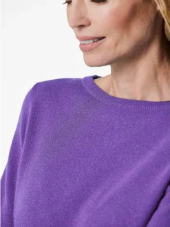 Goldner Damen Strickpullover in lila - Ärmel: langarm