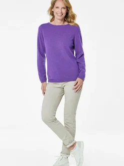 Goldner Damen Strickpullover in lila - Ärmel: langarm