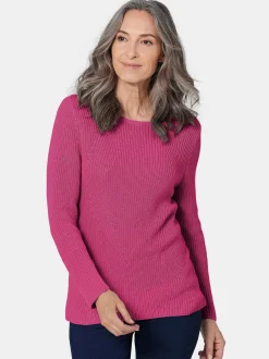 Goldner Damen Strickpullover in pink - Ärmel: langarm