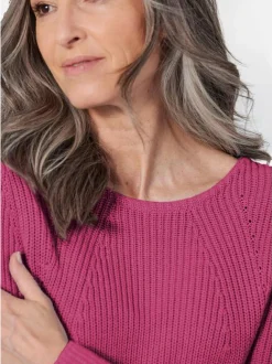 Goldner Damen Strickpullover in pink - Ärmel: langarm