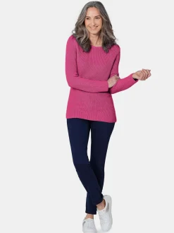 Goldner Damen Strickpullover in pink - Ärmel: langarm