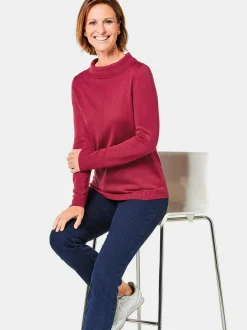 Goldner Damen Strickpullover in rot - Ärmel: langarm