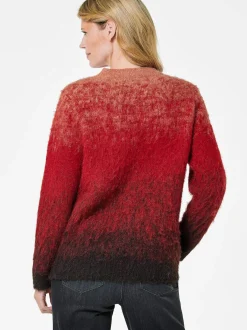 Goldner Damen Strick & Pullover in rot - Ärmel: langarm