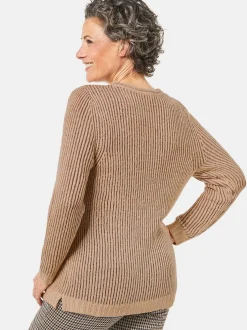 Goldner Damen Strickpullover - Kurzgröße in braun
