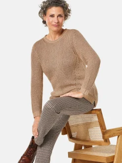 Goldner Damen Strickpullover - Kurzgröße in braun