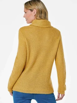 Goldner Damen Strickpullover - Kurzgröße in gelb