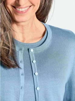 Goldner Damen Strick-Sets in blau - Ausschnitt: Rundhals