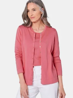 Goldner Damen Strick-Sets in rosa - Ausschnitt: Rundhals
