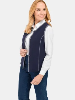Goldner Damen Strickwesten in marine - Ärmel: ohne Arm