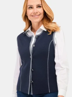 Goldner Damen Strickwesten in marine - Ärmel: ohne Arm