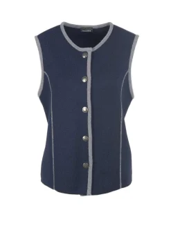 Goldner Damen Strickwesten in marine - Ärmel: ohne Arm