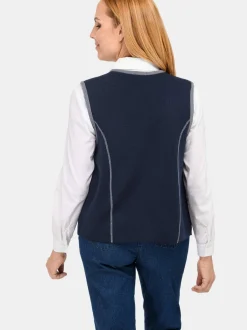 Goldner Damen Strickwesten in marine - Ärmel: ohne Arm