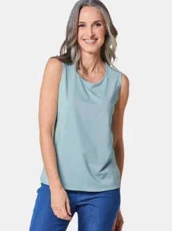 Goldner Damen Tops in blau - Ausschnitt: Rundhals