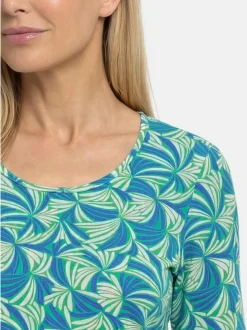 Goldner Damen T-Shirt in grün - Ausschnitt: Rundhals
