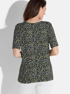 Goldner Damen T-Shirt in marine - Ausschnitt: Rundhals