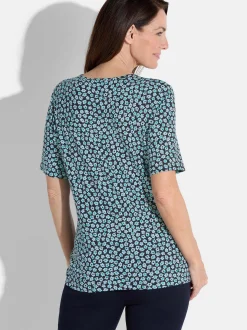 Goldner Damen T-Shirt in marine - Ausschnitt: Rundhals