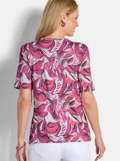 Goldner Damen T-Shirt in pink - Ausschnitt: Rundhals