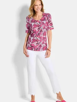 Goldner Damen T-Shirt in pink - Ausschnitt: Rundhals