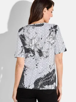 Goldner Damen T-Shirt in schwarz - Ausschnitt: Rundhals