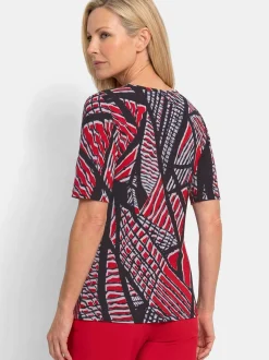 Goldner Damen T-Shirt in schwarz - Ausschnitt: Rundhals