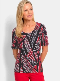 Goldner Damen T-Shirt in schwarz - Ausschnitt: Rundhals