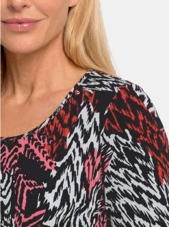 Goldner Damen T-Shirt in schwarz - Ausschnitt: Rundhals