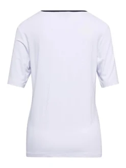 Goldner Damen T-Shirt in weiß - Ausschnitt: Rundhals
