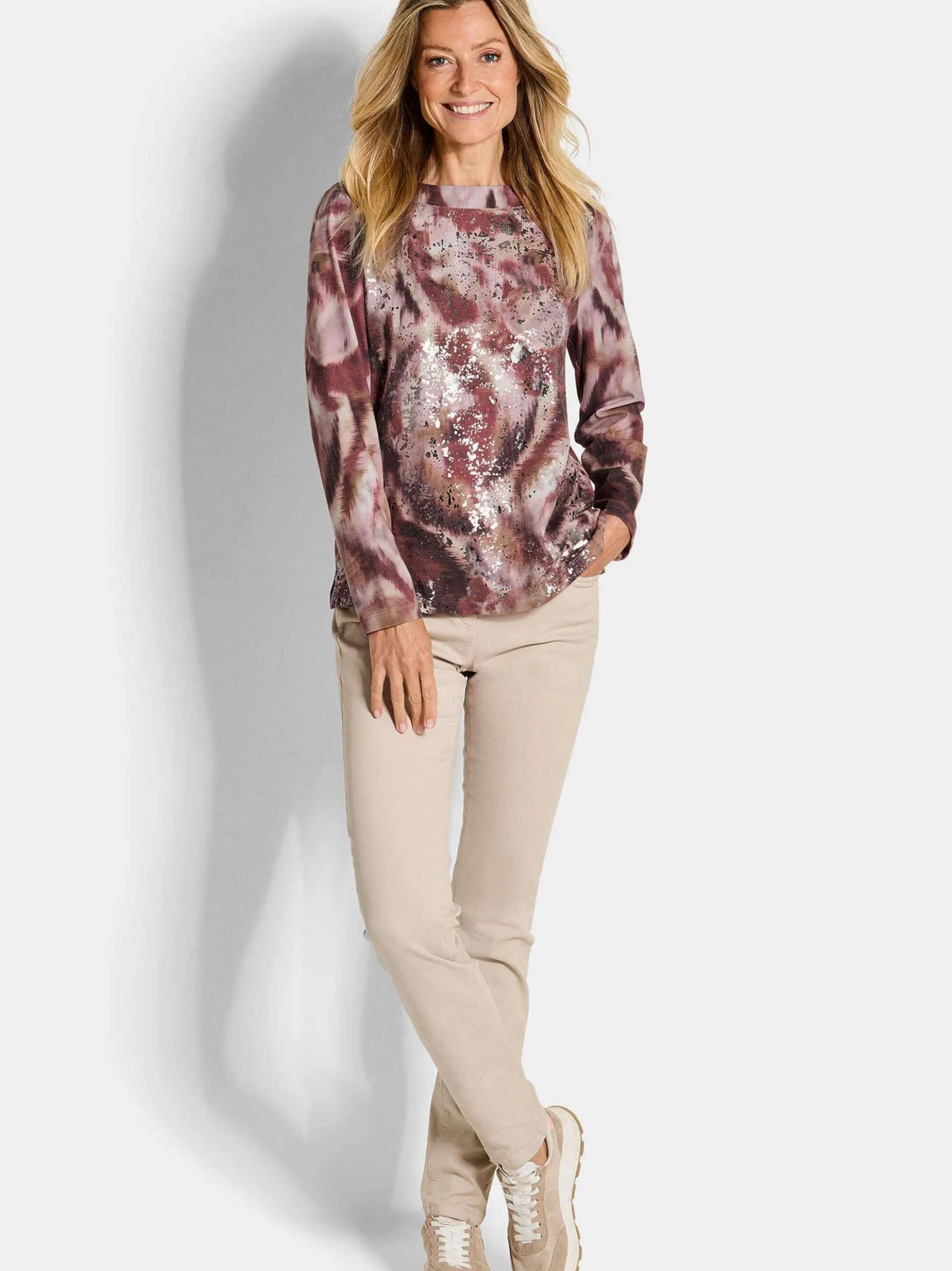 Goldner Damen T-Shirt - Kurzgröße in mehrfarbig