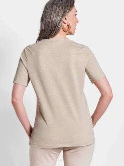 Goldner Damen T-Shirts in beige - Ärmel: Halbarm