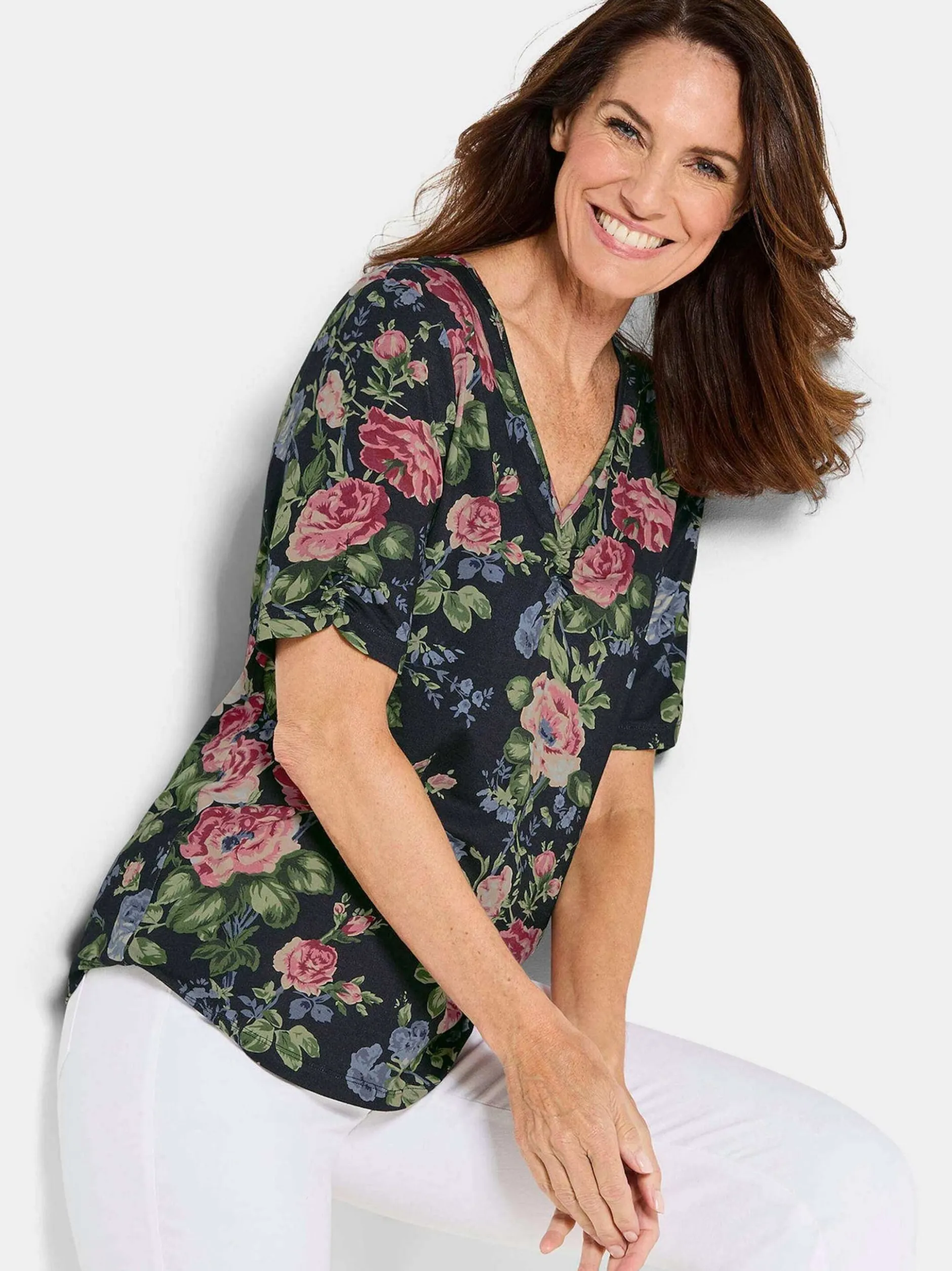 Goldner Damen T-Shirts in marine - Ärmel: Halbarm