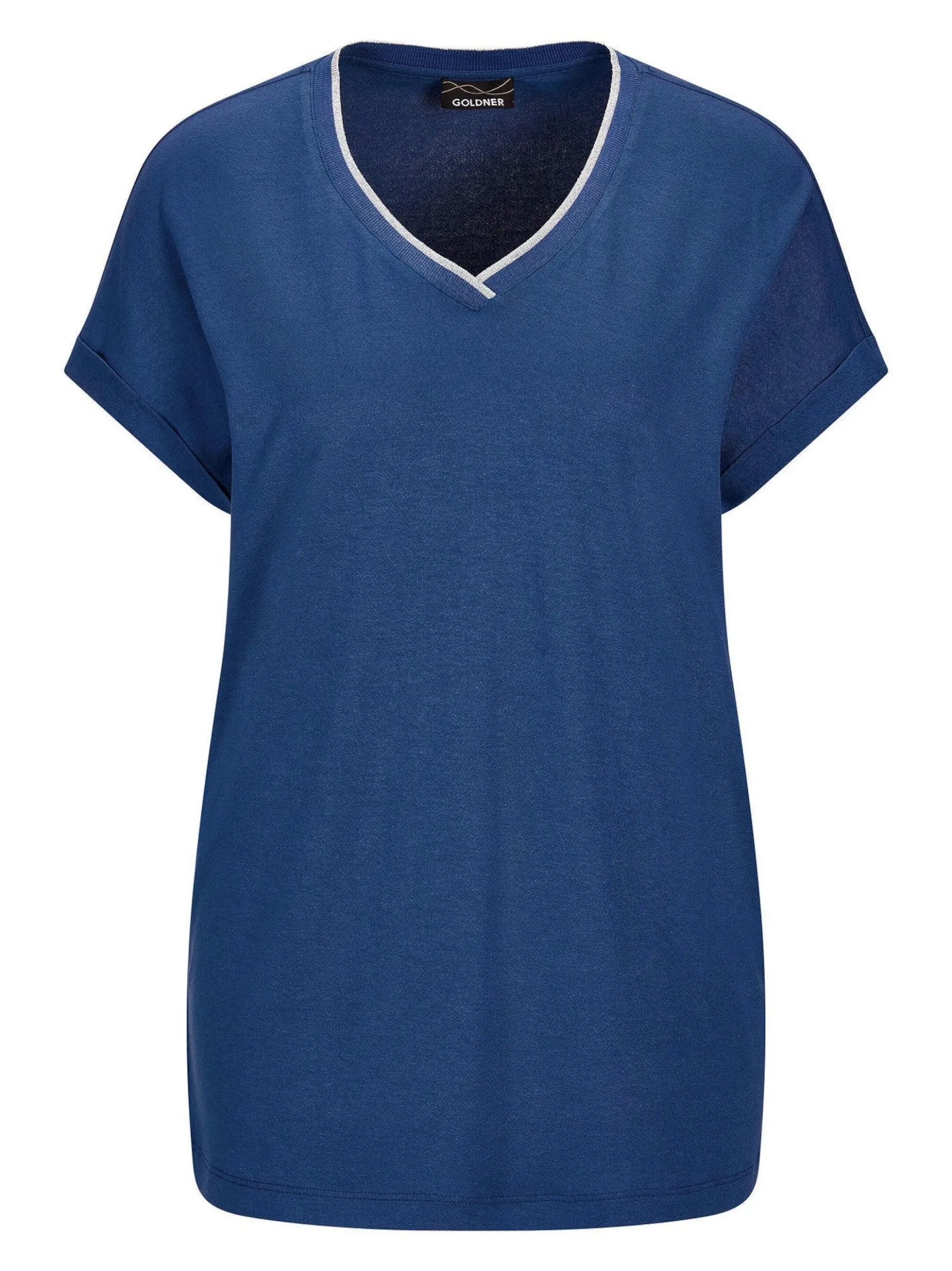 Goldner Damen T-Shirts in royal - Ärmel: Halbarm