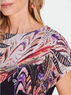 Goldner Damen T-Shirts in schwarz - Ausschnitt: U-Boot