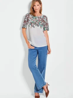 Goldner Damen T-Shirts - Kurzgröße in weiß