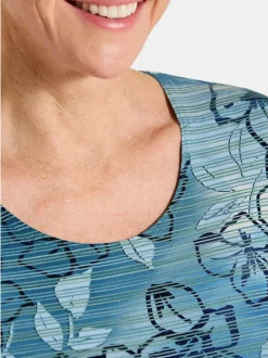Goldner Damen T-Shirts - Kurzgröße in blau