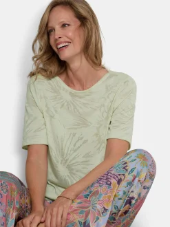 Goldner Damen T-Shirts - Kurzgröße in grün