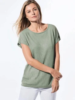 Goldner Damen T-Shirts - Kurzgröße in grün