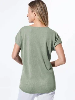Goldner Damen T-Shirts - Kurzgröße in grün