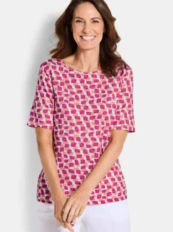 Goldner Damen T-Shirts - Kurzgröße in pink