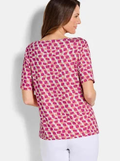 Goldner Damen T-Shirts - Kurzgröße in pink