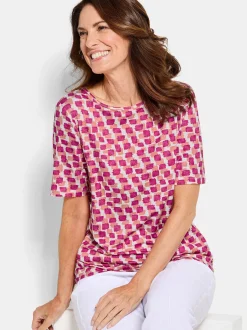 Goldner Damen T-Shirts - Kurzgröße in pink