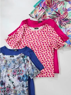 Goldner Damen T-Shirts - Kurzgröße in pink