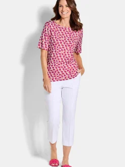 Goldner Damen T-Shirts - Kurzgröße in pink