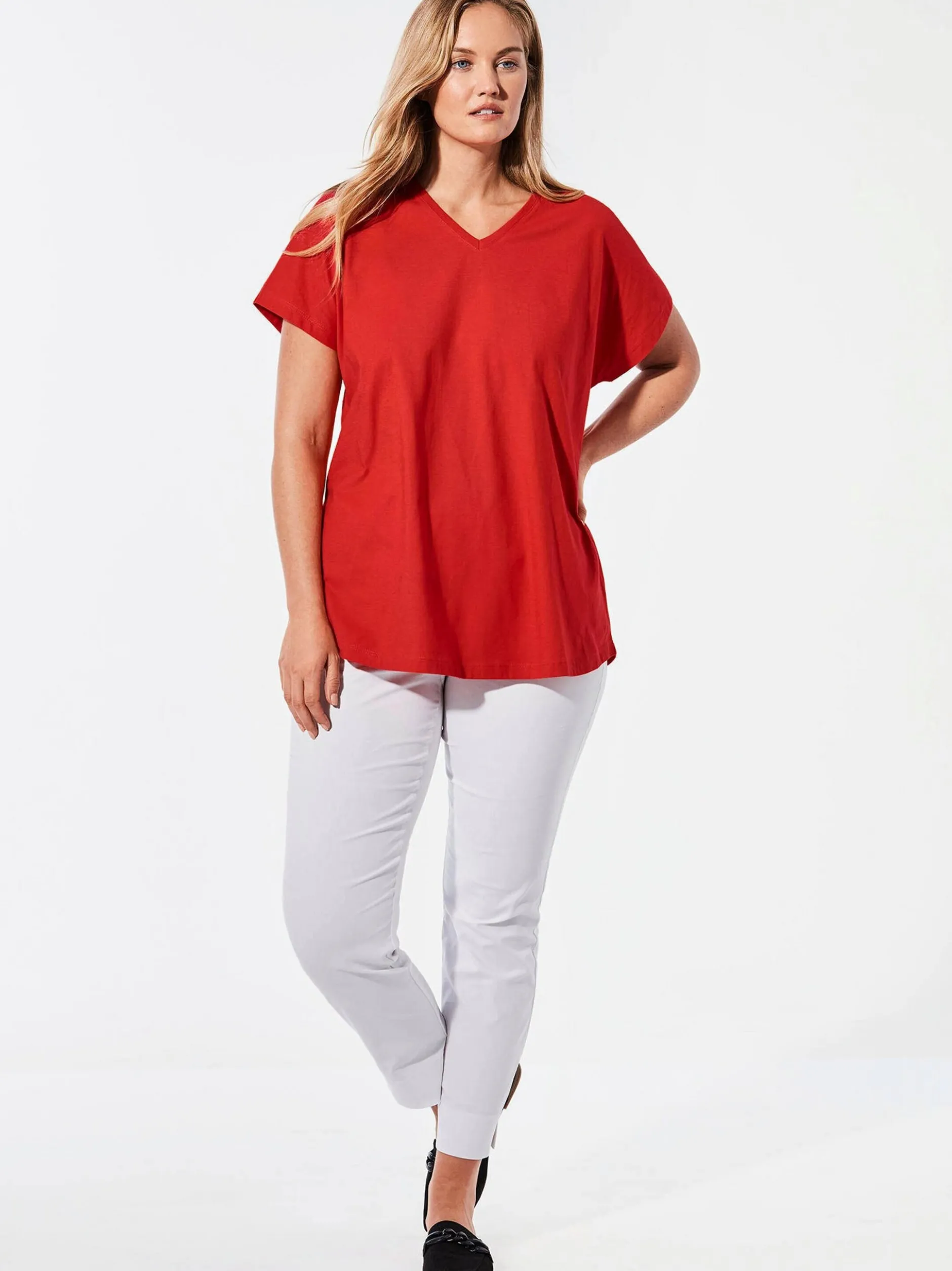 Goldner Damen T-Shirts - Kurzgröße in rot