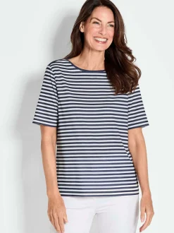 Goldner Damen T-Shirts - Kurzgröße in schwarz weiß