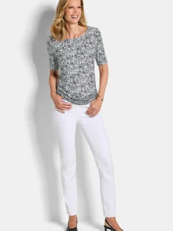 Goldner Damen T-Shirts - Kurzgröße in weiß