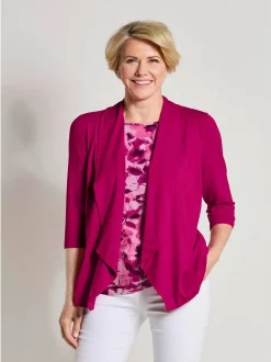 Goldner Damen Twinset-Oberteil in aubergine