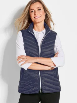 Goldner Damen Westen in marine