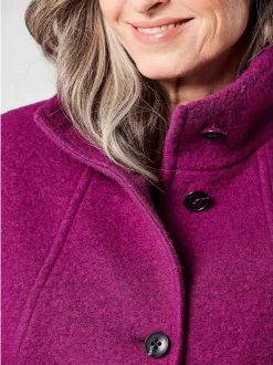 Goldner Damen Wolljacken in aubergine